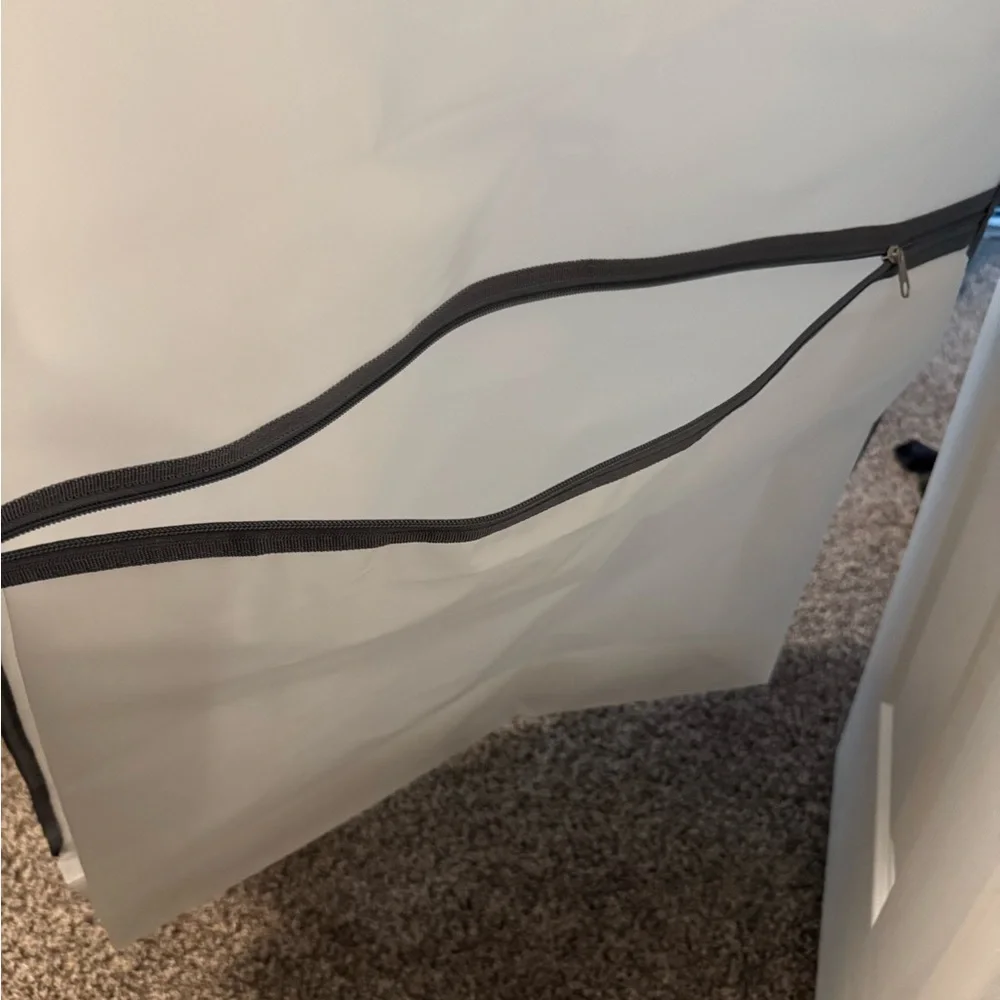David's Bridal White and Gray Travel Garment Bag - Picture 7 of 7